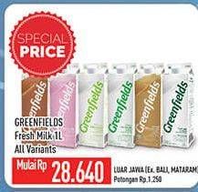 Promo Harga GREENFIELDS Fresh Milk All Variants 1000 ml - Hypermart