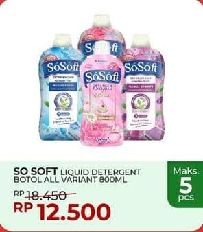 Promo Harga Sosoft Deterjen Cair All Variants 700 ml - Yogya