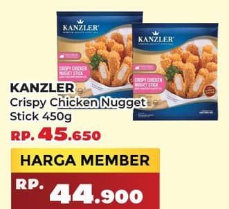 Promo Harga Kanzler Chicken Nugget Stick Crispy 450 gr - Yogya