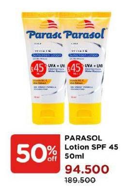 Promo Harga PARASOL Lotion SPF 45 50 ml - Watsons
