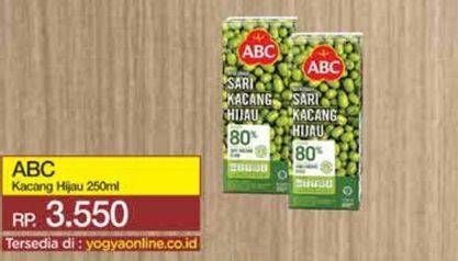 Promo Harga ABC Minuman Sari Kacang Hijau All Variants 250 ml - Yogya