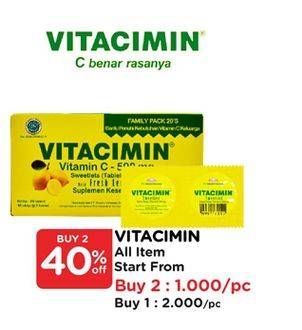 Promo Harga Vitacimin Vitamin C - 500mg Sweetlets (Tablet Hisap)  - Watsons