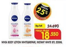 Promo Harga NIVEA Body Lotion Extra White Repair Protect, Extra White Instant Glow 200 ml - Superindo