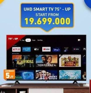 Promo Harga SAMSUNG/ SONY/ PANASONIC/ LG/ SHARP/ POLYTRON UHD Smart TV 75" - Up  - Electronic City