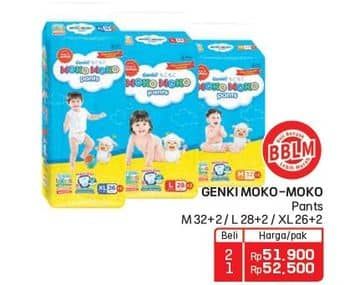 Promo Harga Genki Moko Moko Pants XL26+2, L28+2, M32+2 28 pcs - Lotte Grosir