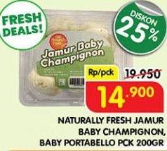 Promo Harga Naturally Fresh Jamur Baby Portabello, Champignon 200 gr - Superindo