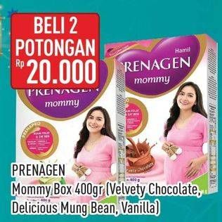 Promo Harga Prenagen Mommy Velvety Chocolate, Delicious Mung Bean, French Vanilla 400 gr - Hypermart
