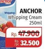 Promo Harga ANCHOR Whipping Cream 250 ml - Lotte Grosir