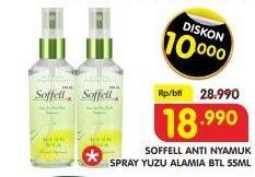 Promo Harga SOFFELL Spray Anti Nyamuk Yuzu Tea Fresh 55 ml - Superindo
