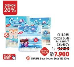 Promo Harga Charmi Cotton Buds All Variants 32 pcs - LotteMart