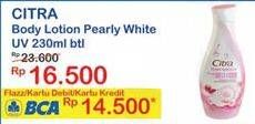 Promo Harga CITRA Hand & Body Lotion Pearly White UV 230 ml - Indomaret