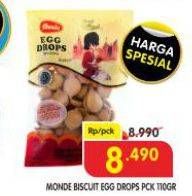 Promo Harga Monde Egg Drops Biscuits 110 gr - Superindo