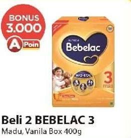 Promo Harga BEBELAC 3 Susu Pertumbuhan Madu, Vanila 400 gr - Alfamart