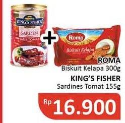 ROMA Coconut Biscuit 300gr + KING'S FISHER Sarden 155gr