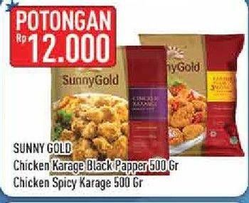 Promo Harga SUNNY GOLD Chicken Karaage Blackpapper, Hot Spicy 500 gr - Hypermart