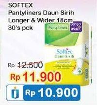 Promo Harga Softex Pantyliner Daun Sirih Longer And Wider 30 pcs - Indomaret