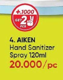 Promo Harga Aiken Hand Sanitizer Spray 120 ml - Guardian