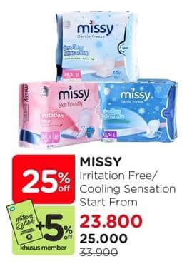 Promo Harga Missy Pembalut  - Watsons