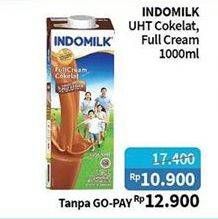Promo Harga Indomilk Susu UHT Full Cream Plain, Cokelat 1000 ml - Alfamidi