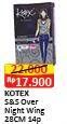 Promo Harga KOTEX Soft & Smooth Overnight Wing 28cm 14 pcs - Alfamart