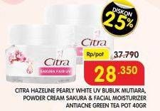 Promo Harga CITRA Facial Moisturizer Pearly White, Sakura, Green Tea Anti Acne 40 gr - Superindo