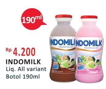 Promo Harga INDOMILK Susu Cair Botol All Variants 190 ml - Alfamidi