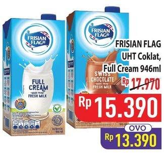 Promo Harga Frisian Flag Susu UHT Purefarm Swiss Chocolate, Full Cream 946 ml - Hypermart