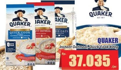Promo Harga Quaker Oatmeal Instant, Quick Cooking 800 gr - Hari Hari