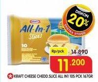 Promo Harga KRAFT All In 1 Slices 167 gr - Superindo