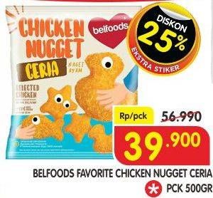 Promo Harga BELFOODS Nugget Chicken Nugget Ceria 500 gr - Superindo
