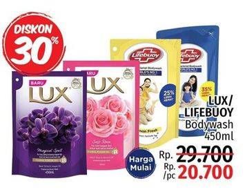 Promo Harga LUX/LIFEBUOY Body Wash 450ml  - LotteMart