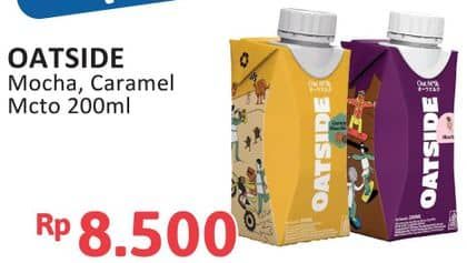 Promo Harga Oatside UHT Milk Mocha, Caramel Machiato 200 ml - Alfamidi