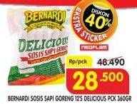 Promo Harga BERNARDI Delicious Sosis Sapi Goreng 12 pcs - Superindo