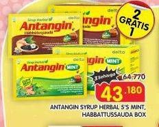 Promo Harga Antangin Obat Masuk Angin Ginger Mint, Habbatussauda per 5 sachet 15 ml - Superindo