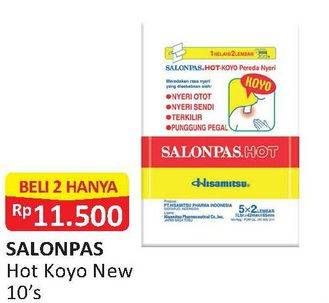 Promo Harga SALONPAS Koyo Pereda Nyeri Hot Koyo per 2 pouch 10 pcs - Alfamart