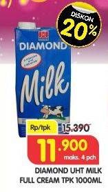 Promo Harga DIAMOND Milk UHT Full Cream 1 ltr - Superindo