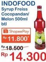 Promo Harga FREISS Syrup Cocopandan, Melon 500 ml - Indomaret