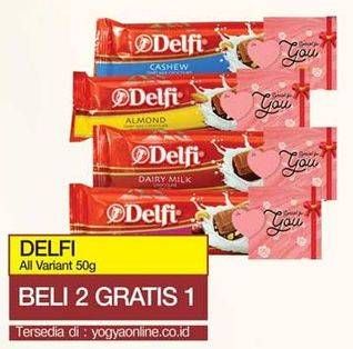 Promo Harga DELFI Chocolate All Variants 50 gr - Yogya