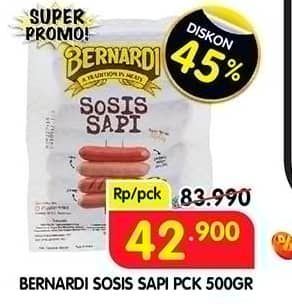 Promo Harga Bernardi Sosis Sapi 10cm 500 gr - Superindo