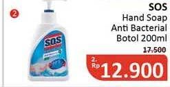 Promo Harga SOS Hand Soap Anti Bacterial 200 ml - Alfamidi