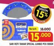 Promo Harga Sari Roti Tawar Spesial Jumbo 555 gr - Superindo