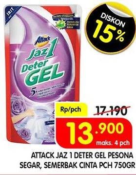 Promo Harga ATTACK Jaz1 DeterGel Pesona Segar, Semerbak Cinta 750 ml - Superindo