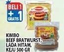 Promo Harga KIMBO Bratwurst Keju, Original, Lada Hitam 6 pcs - Hypermart