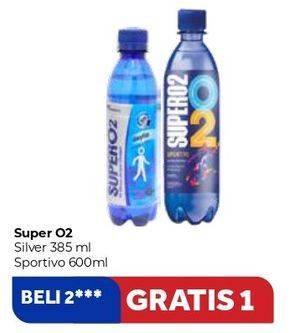 Promo Harga SUPER O2 Silver Oxygenated Drinking Water Sportivo 385 ml - Carrefour