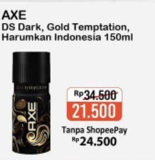 Promo Harga AXE Deo Spray Dark Temptation, Gold Temptation, Harumkan Indonesia 150 ml - Alfamart