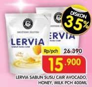 Promo Harga Lervia Sabun Cair Susu  Plus Avocado, Plus Honey, Original 400 ml - Superindo