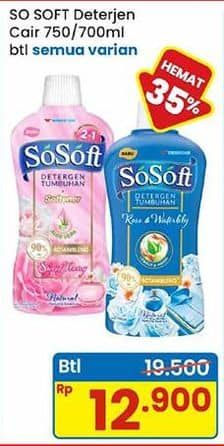 Promo Harga Sosoft Deterjen Cair All Variants 700 ml - Indomaret