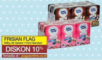 Promo Harga FRISIAN FLAG Susu UHT Milky Chocolate, Strawberry 115 ml - Yogya