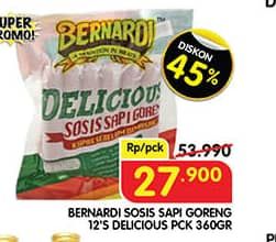 Promo Harga Bernardi Delicious Sosis Sapi Goreng 360 gr - Superindo