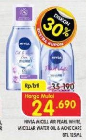 Promo Harga Nivea MicellAir Skin Breathe Micellar Water Oil Acne Care, Pearl White 125 ml - Superindo